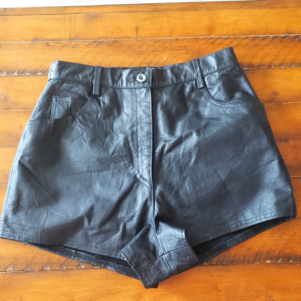 Black Leather Shorts